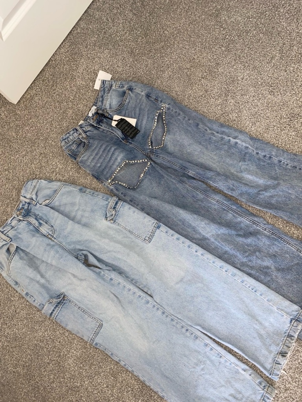Forever 21 Light Blue High Rise Wide Leg Jeans